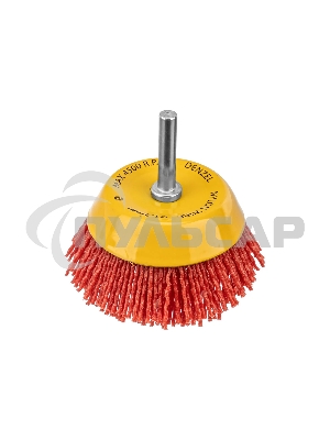 Щетка для дрели Denzel 75 мм, чашка, со шпилькой, нейлоновая щетина