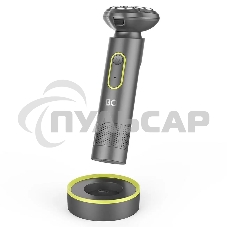 Электробритва BQ SV1002 Green-Gray. Мощность 5 Вт / Время зарядки 90 минут / Время беспроводной работы 60 минут / Влагозащита IPX6 / Мытье под водой / Портативная база для зарядки