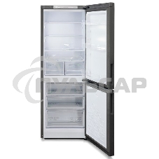 Холодильник Бирюса B-W6133 графит двухкамерный 210/100 л морозилка снизу, аавтоматическое оттаивание