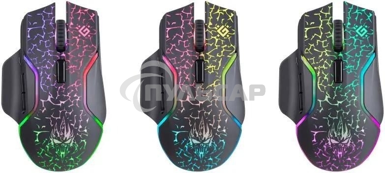 Мышь беспроводная Defender Oneshot GM-067 черный, 3200 dpi, радиоканал, USB, кнопки - 7