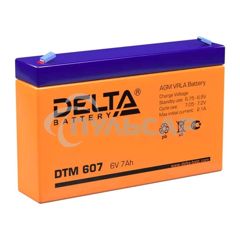 Батарея Delta DTM 607 (6V, 7Ah)