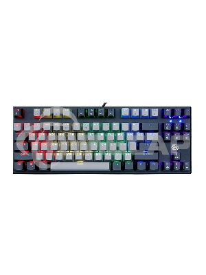 Клавиатура проводная механическая Gembird KB-G600, 87кл, Rainbow, красн.свитчи, 1.8м, черная