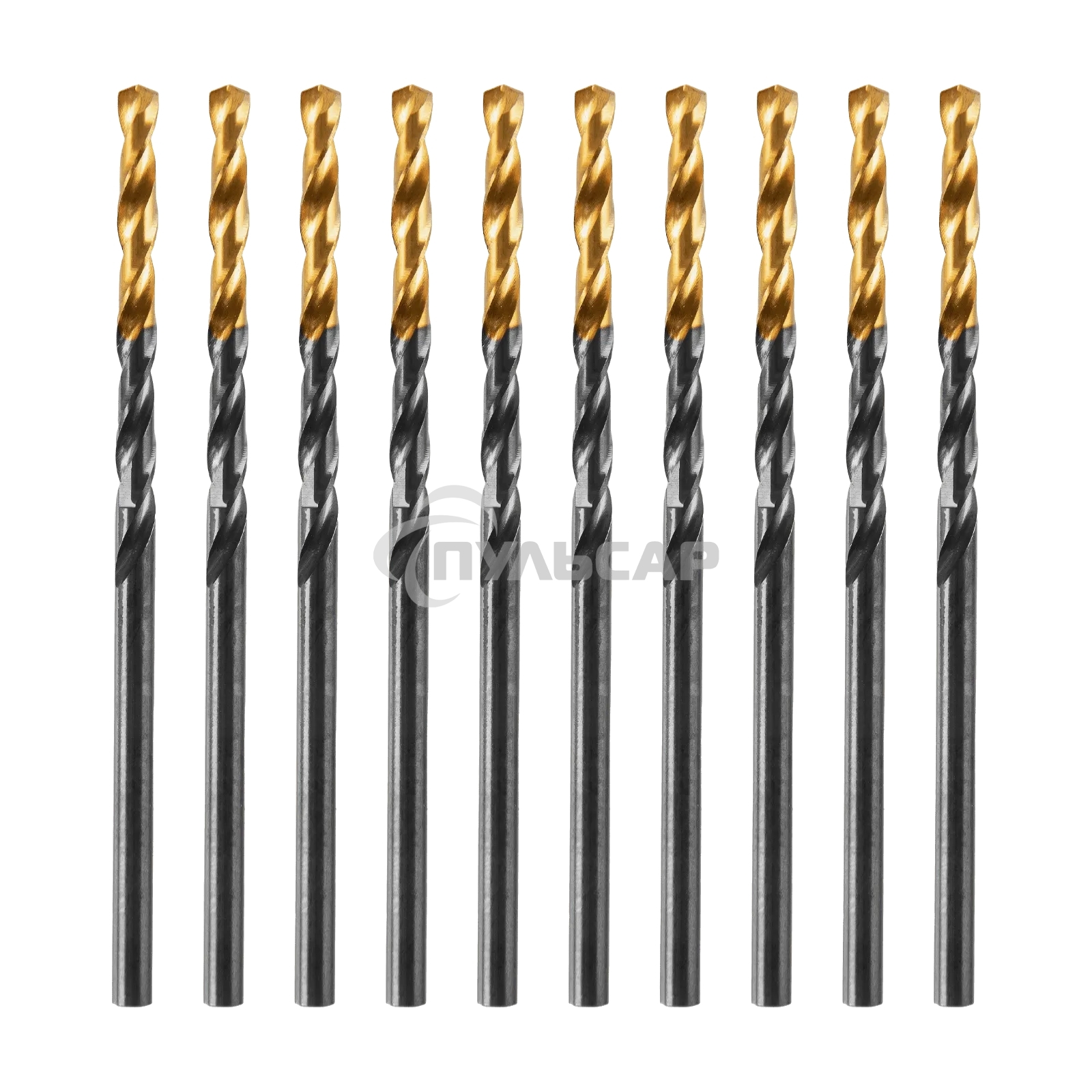 Сверло по металлу Denzel 2,5 мм, HSS-Tin, Golden Tip, 10 шт.