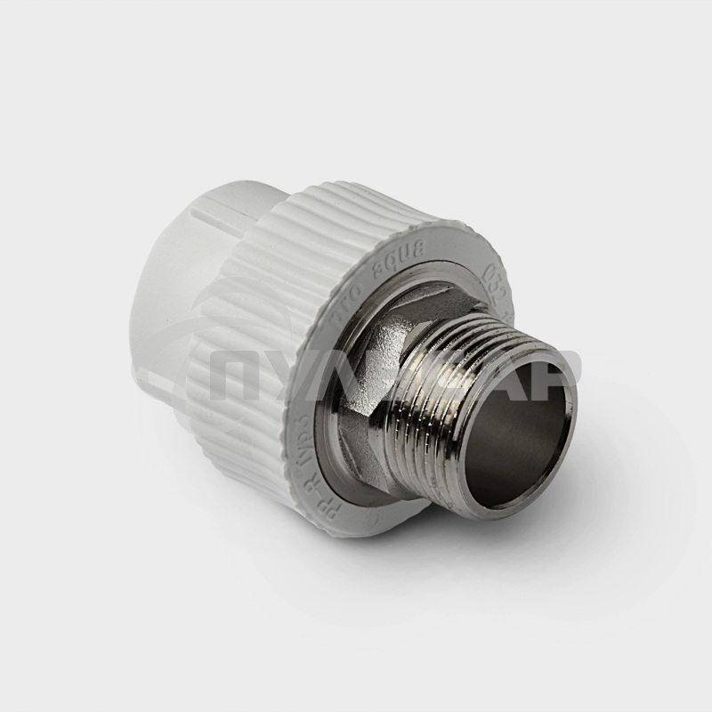 Муфта комбинированная 40 х 1 1/4' НР под ключ полипропиленовая PPR белый