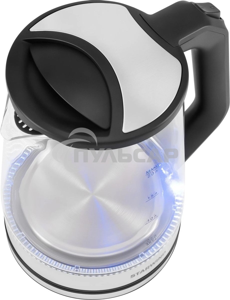 Чайник электрический Starwind SKG2112 2л. 1800Вт черный/прозрачный корпус: стекло