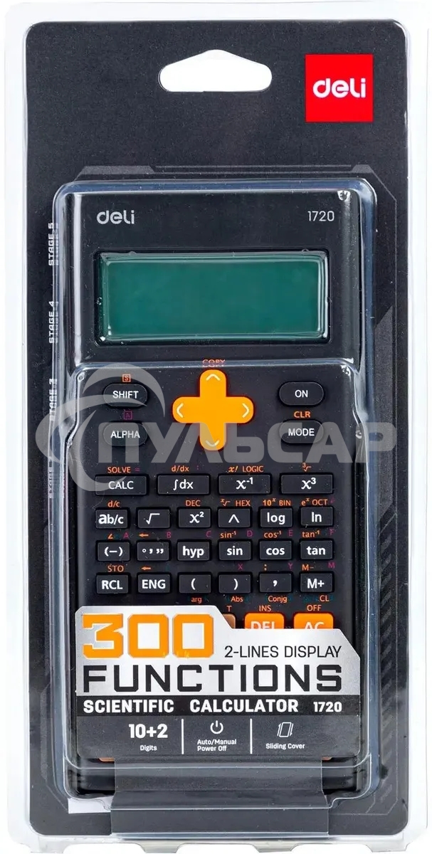 Калькулятор научный Deli E1720-black черный 12-разр.