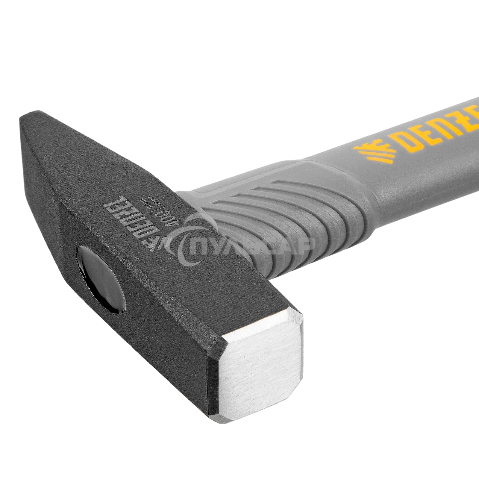 Молоток слесарный Denzel 400 г, кованый, фибергласовая рукоятка c TPR покрытием