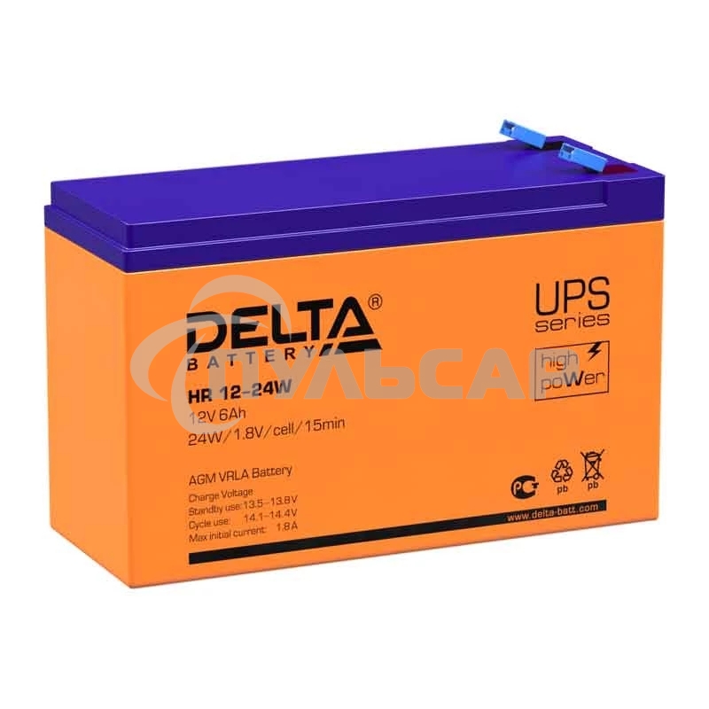 Батарея Delta HR 12-24 W (12V, 6Ah)