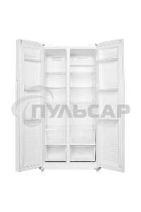 Холодильник Maunfeld MFF177NFWE белый двухкамерный 263/170л морозилка сбоку, No Frost, Side by Side