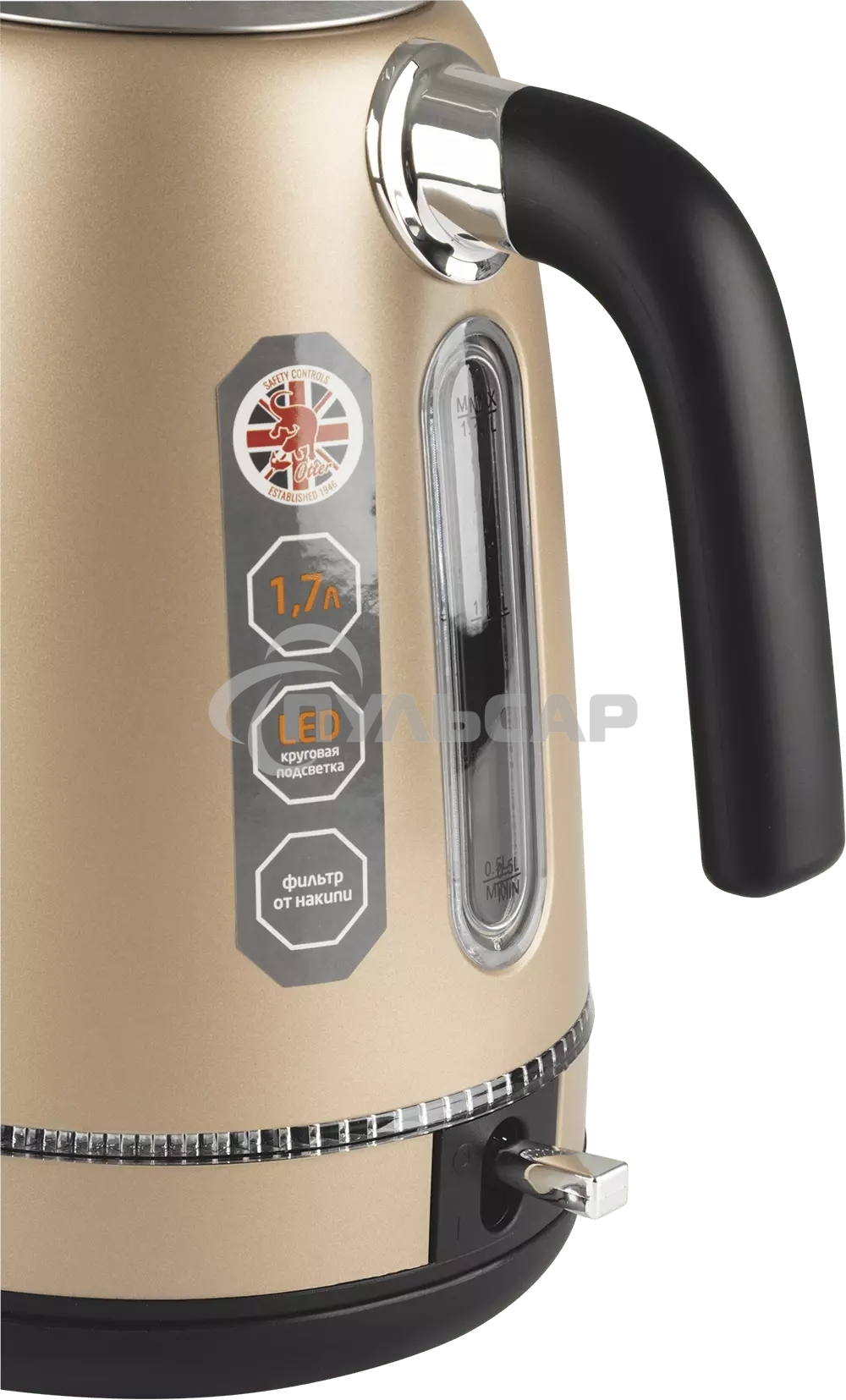 Чайник электрический LEONORD LE-1503 1,7 л, 2200 Вт, нержавейка, бронзовый