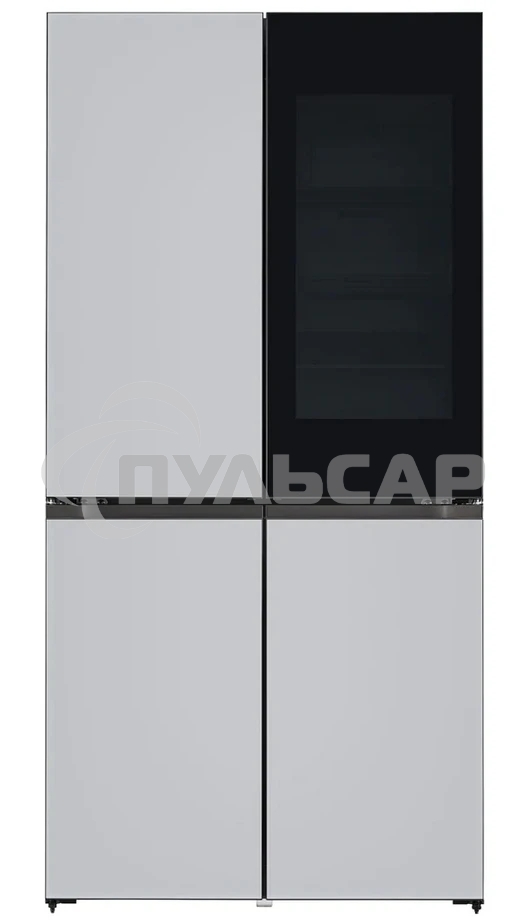 Холодильник LG GR-A24FQAKM серый трехкамерный 382/145л морозилка снизу, No Frost, Side by Side