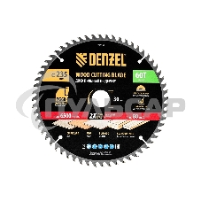 Пильный диск по дереву Denzel ф235 х 30 мм, 60 зубьев 733557