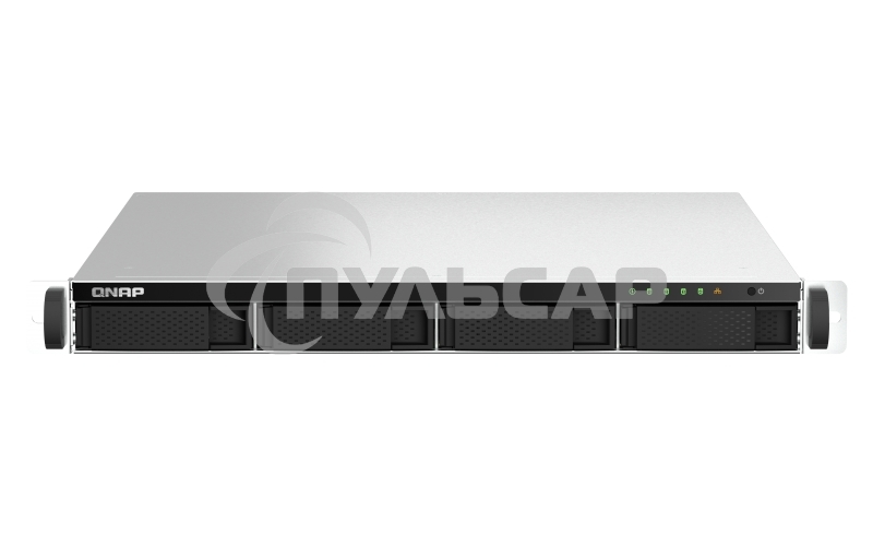 Сетевое хранилище SMB QNAP TS-464U-8G NAS 4 HDD trays, rackmount 1U, 1 PSU. 4-core Intel Celeron N5105/N5095 2.0-2.9 GHz, 8 Gb RAM MAX, 2x2.5GbE, 2xUSB 3.2 Gen 2 (10Gbps), 2xUSB 2.0, 1xHDMI, PCIe Gen 3 x2, W/o rail kit RAIL-B02