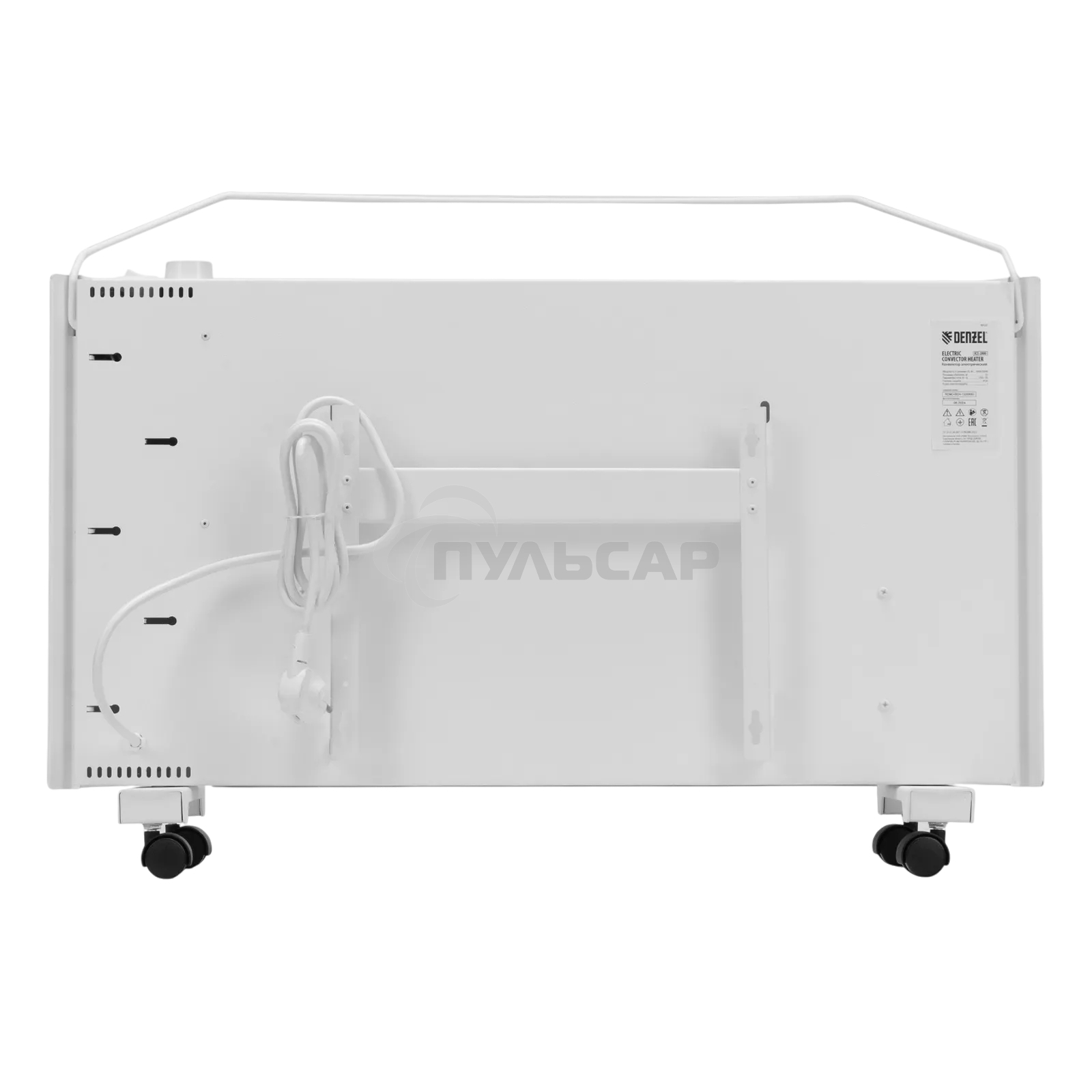 Конвектор Denzel XCE-2000 белый, 2000 Вт, 25 м2, термостат
