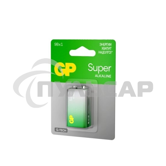 Алкалиновая батарейка GP Super Alkaline G-Tech 9V Крона - 1 шт. на блистере (1 шт.)
