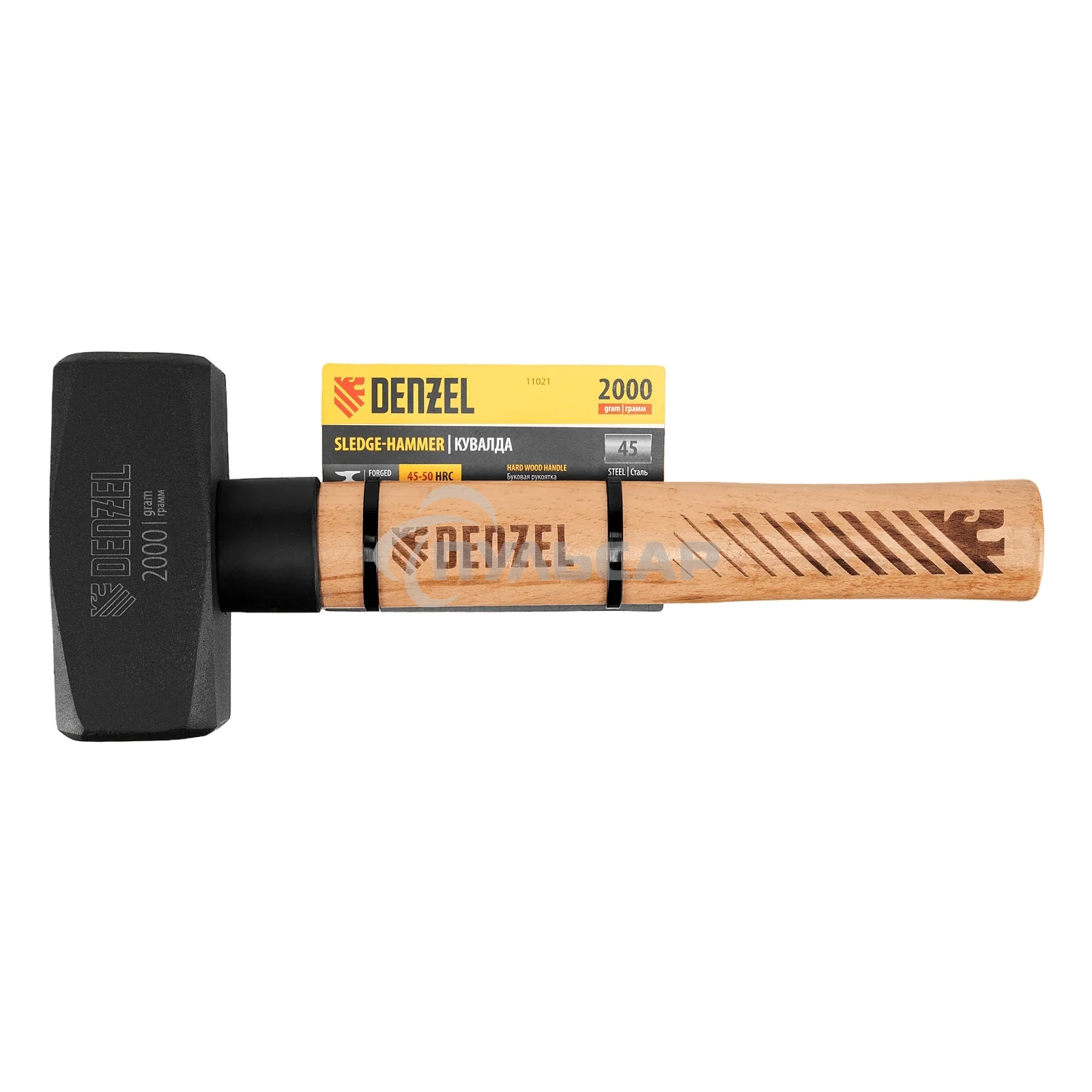 Кувалда Denzel 2000 г, кованая головка, буковая рукоятка