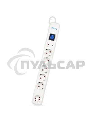 Сетевой фильтр Smartbuy (SBSP-50W-Pro) - 6 роз х 5,0 м - белый