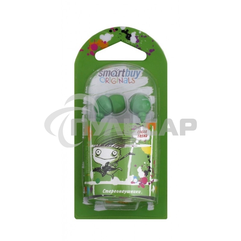 Внутриканальные наушники Smartbuy® COLOR TREND, зеленые (арт. SBE-3200)/320