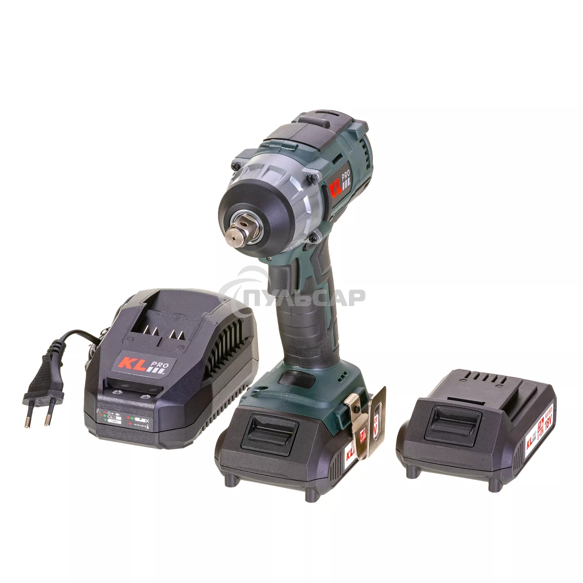 Профессиональный бесщеточный гайковерт аккумуляторный KLPRO KLSS18B-20 (18В, Li-ion-2шт, 2.0А·ч, 250Нм, 2 скорости, подсветка,З/У,в кейсе)