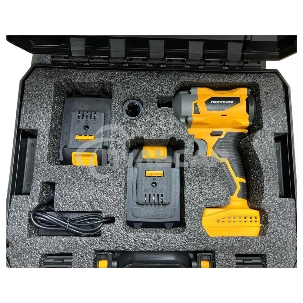 Гайковерт бесщеточный ProfiPower BLDTW-18V (Li-ion-2шт, 2.0А·ч, 330Нм,З/У,в коробке)