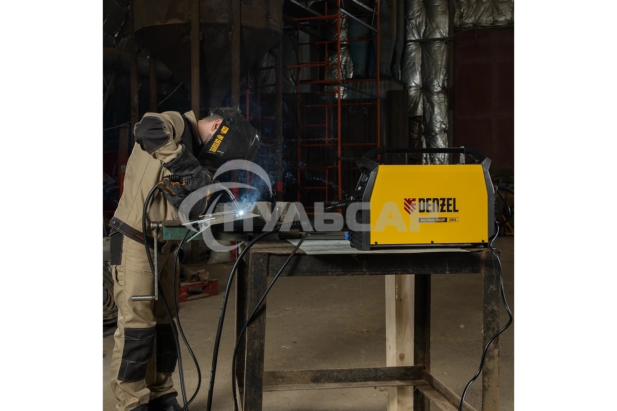 Аппарат инвертор. полуавтомат. сварки MultiMIG-200DP Synergy Double Pulse, 200 А, ПВ 80% Denzel