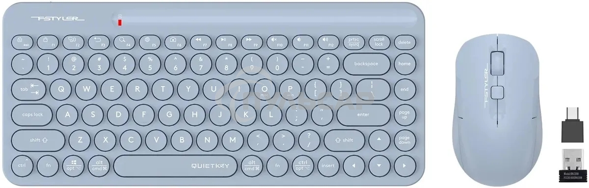 Комплект клавиатура + мышь A4Tech Fstyler FG3200 Air2 клав:синий мышь:синий USB беспроводная slim Multimedia