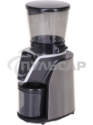 Кофемолка электрическая жерновая Kitfort КТ-784 черный/серебристый, 165 Вт.