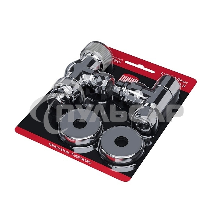 Набор термостатический осевой Royal Thermo Design Pro 15мм М30х1,5 (Хром)