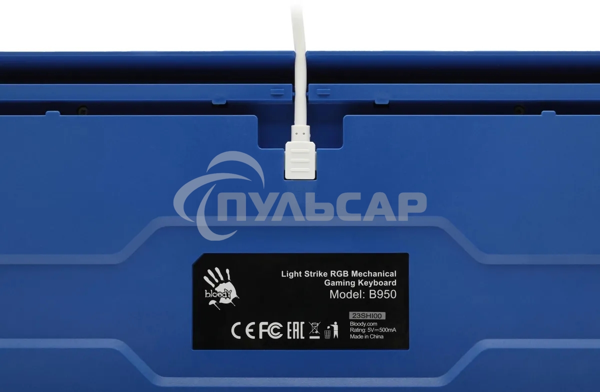 Клавиатура проводная A4Tech Bloody B950 USB синий/белый