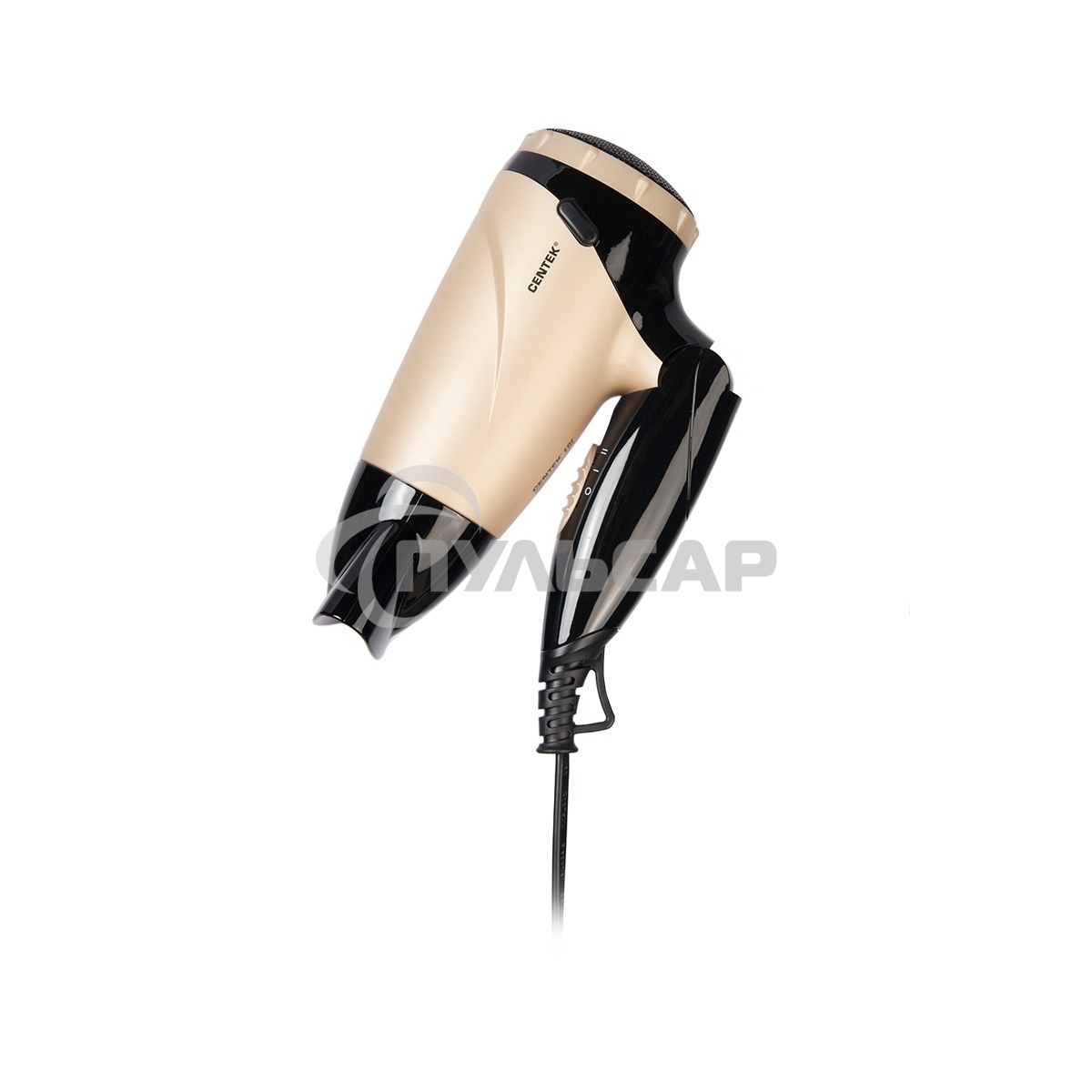 Фен Centek CT-2209 BLG черный/золотой перламутр 1600Вт, складная ручка, концентратор