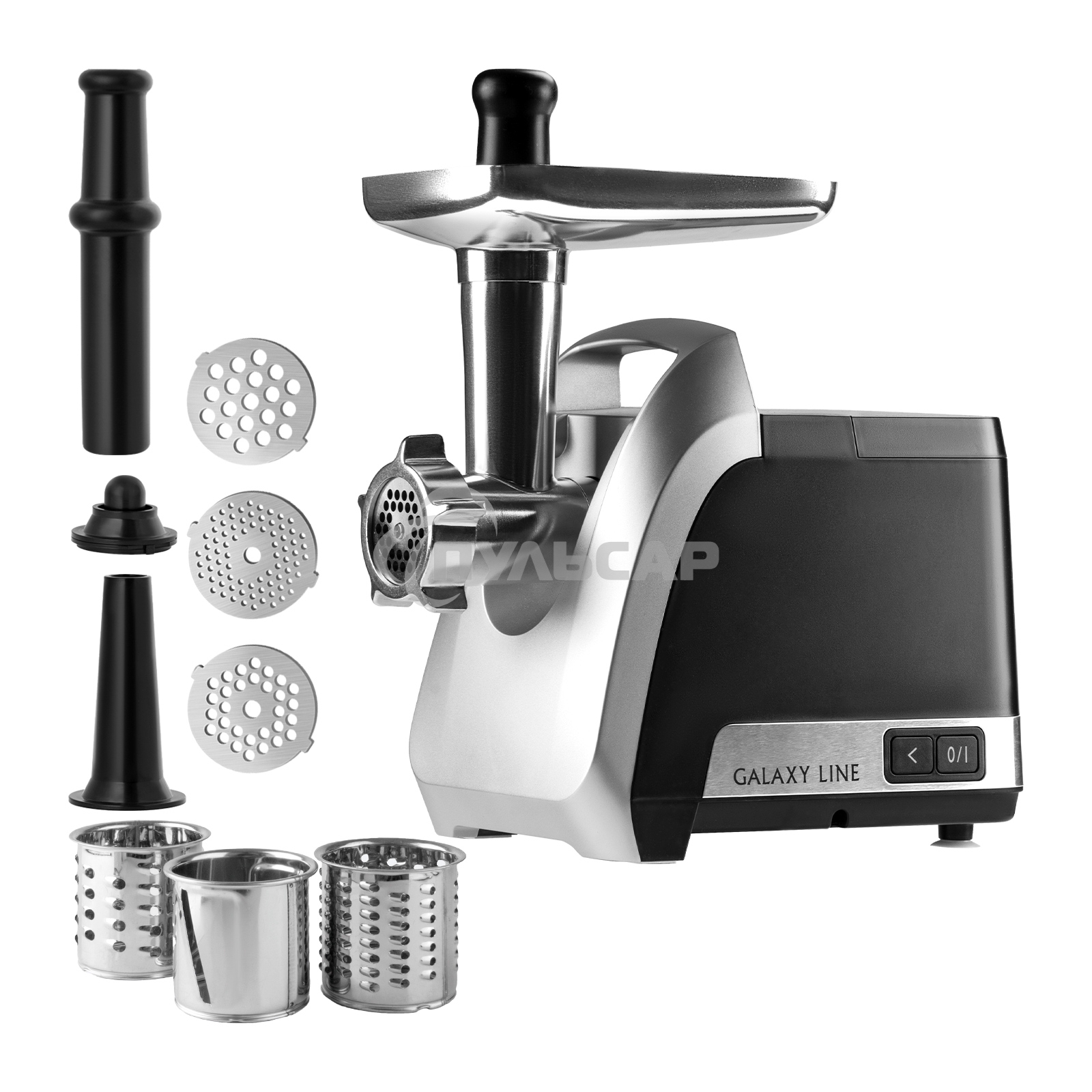 Мясорубка электрическая GALAXY LINE GL 2423 черная, 2200 Вт, 2,6 кг/мин, функция 