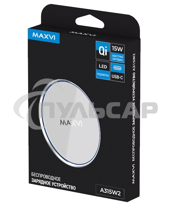 Беспроводное зарядное устройство Maxvi A315W2 15W 3А, белый