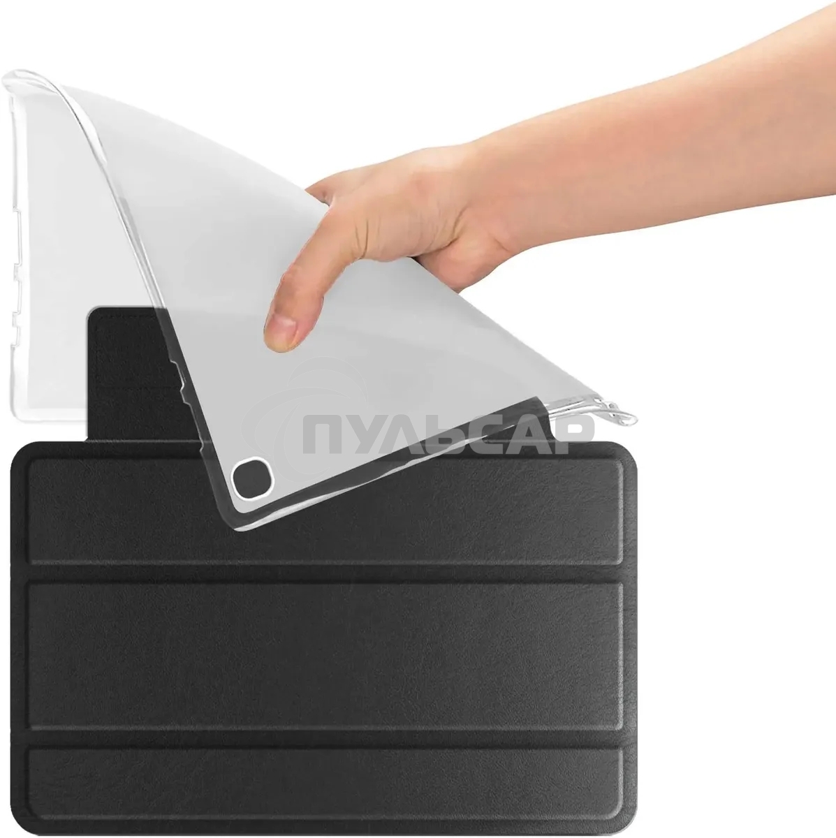 Чехол BoraSCO для Huawei MatePad T10s Tablet Case Lite искусственная кожа черный (40231)