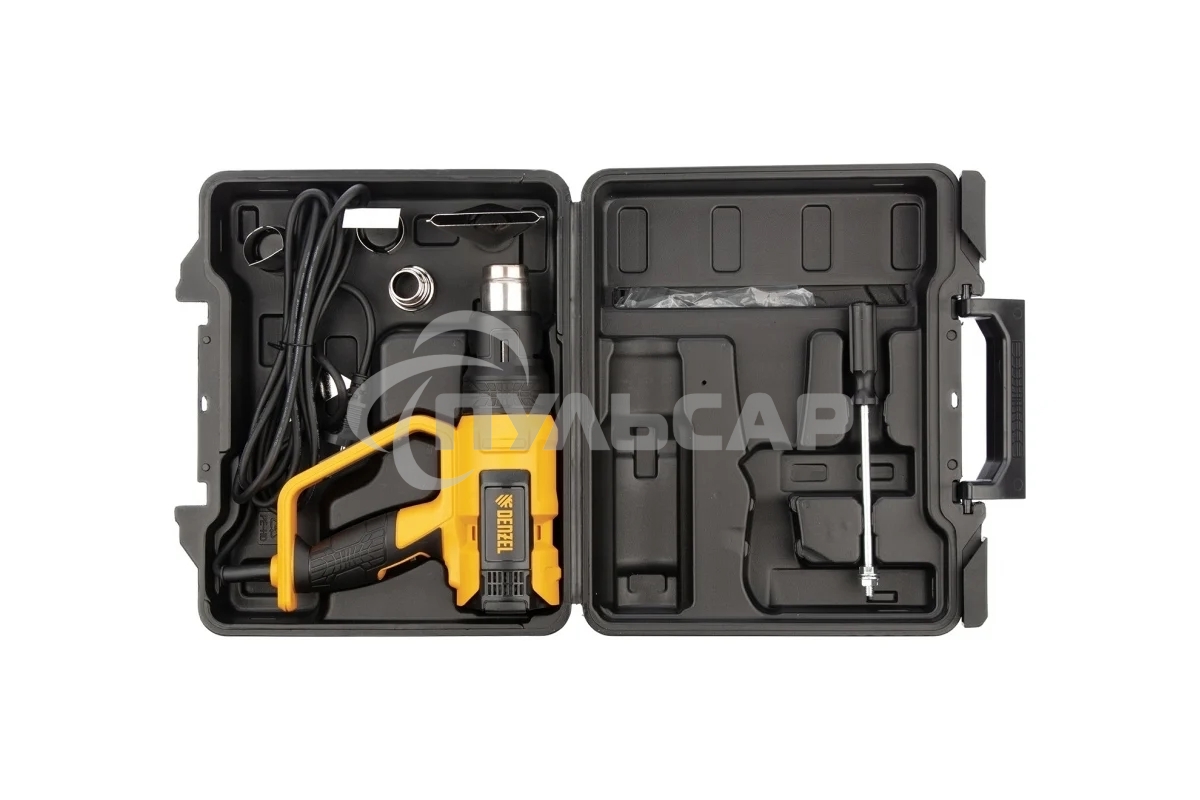 Фен технический HG-2000E, 2000 Вт, 2 режима, LCD дисплей Denzel