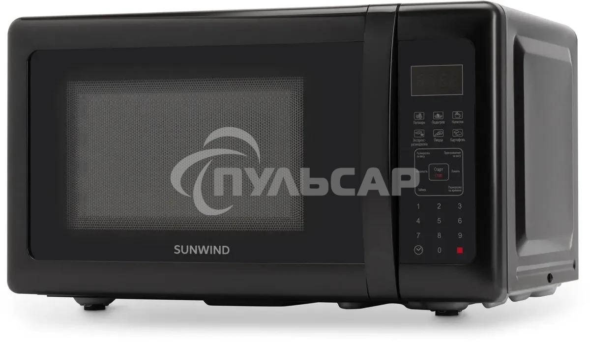 Микроволновая печь SunWind SUN-MW007 черный, 20 л, 700 Вт, переключатели - сенсор