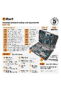 Набор ручного инструмента Bort BTK-150 (93418484)