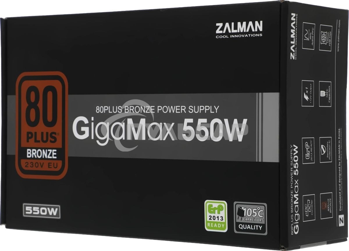 Блок питания Zalman ZM550-GVII, 550Вт, 80 PLUS Bronze, 120мм, черный