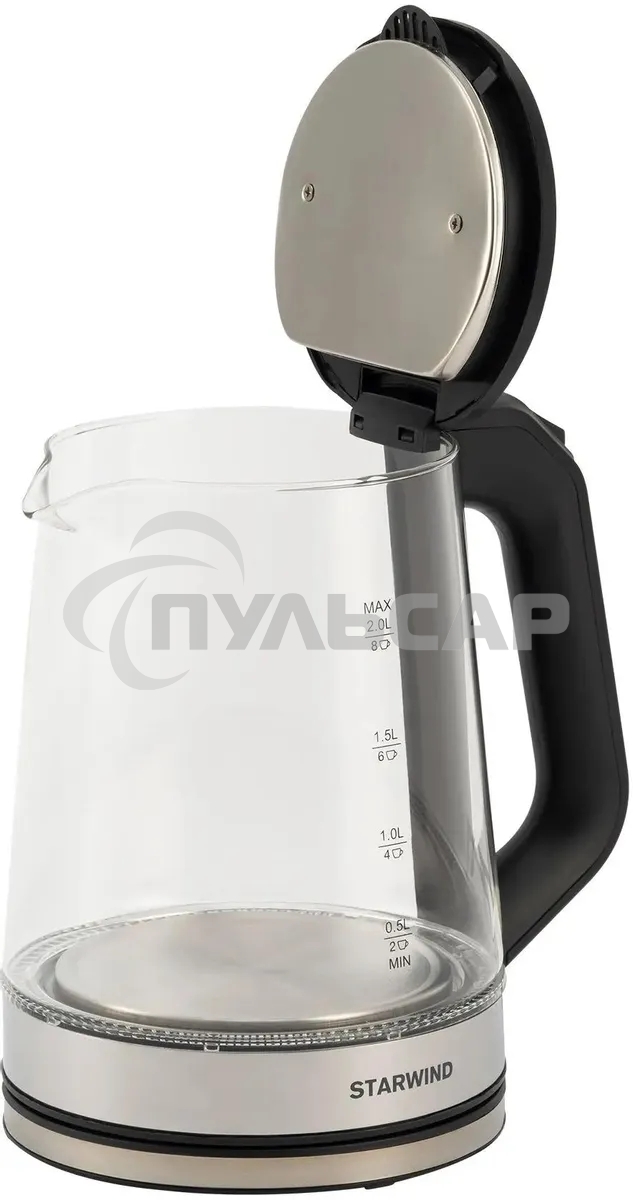 Чайник электрический Starwind SKG5778 2л. 2000Вт черный/прозрачный (корпус: стекло)