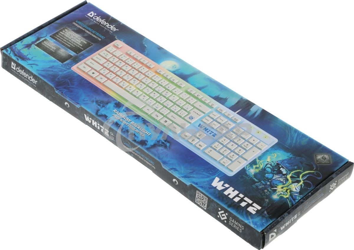 Клавиатура проводная Defender GK-172, USB, белый
