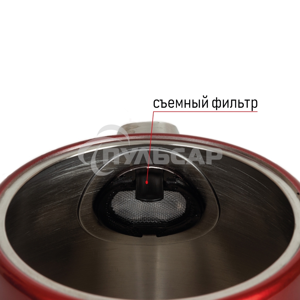 Чайник электрический JVC JK-KE1717 red, объем 1,7л, максимальная мощность 2200 Вт