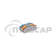 Клемма Rexant СМК 222-424 проходная 4 полюса (0,08-4мм²), серая (25 шт/уп)