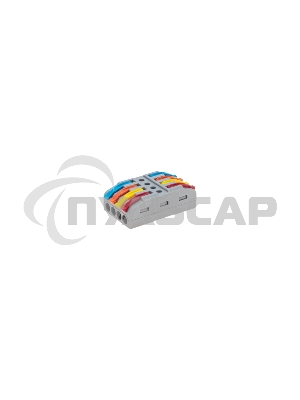 Клемма Rexant СМК 222-424 проходная 4 полюса (0,08-4мм²), серая (25 шт/уп)