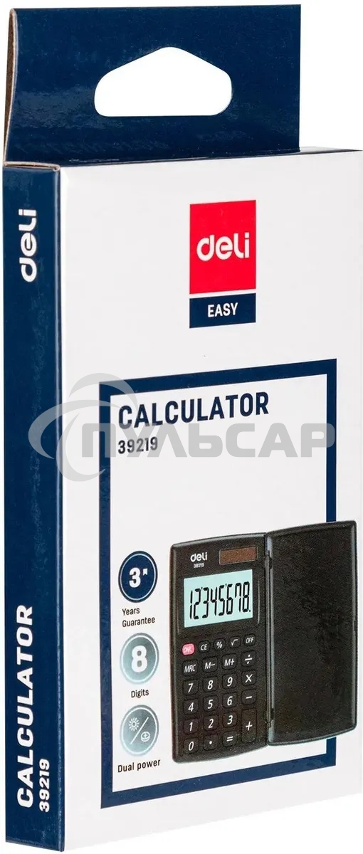 Калькулятор карманный Deli E39219 серый 8-разр.