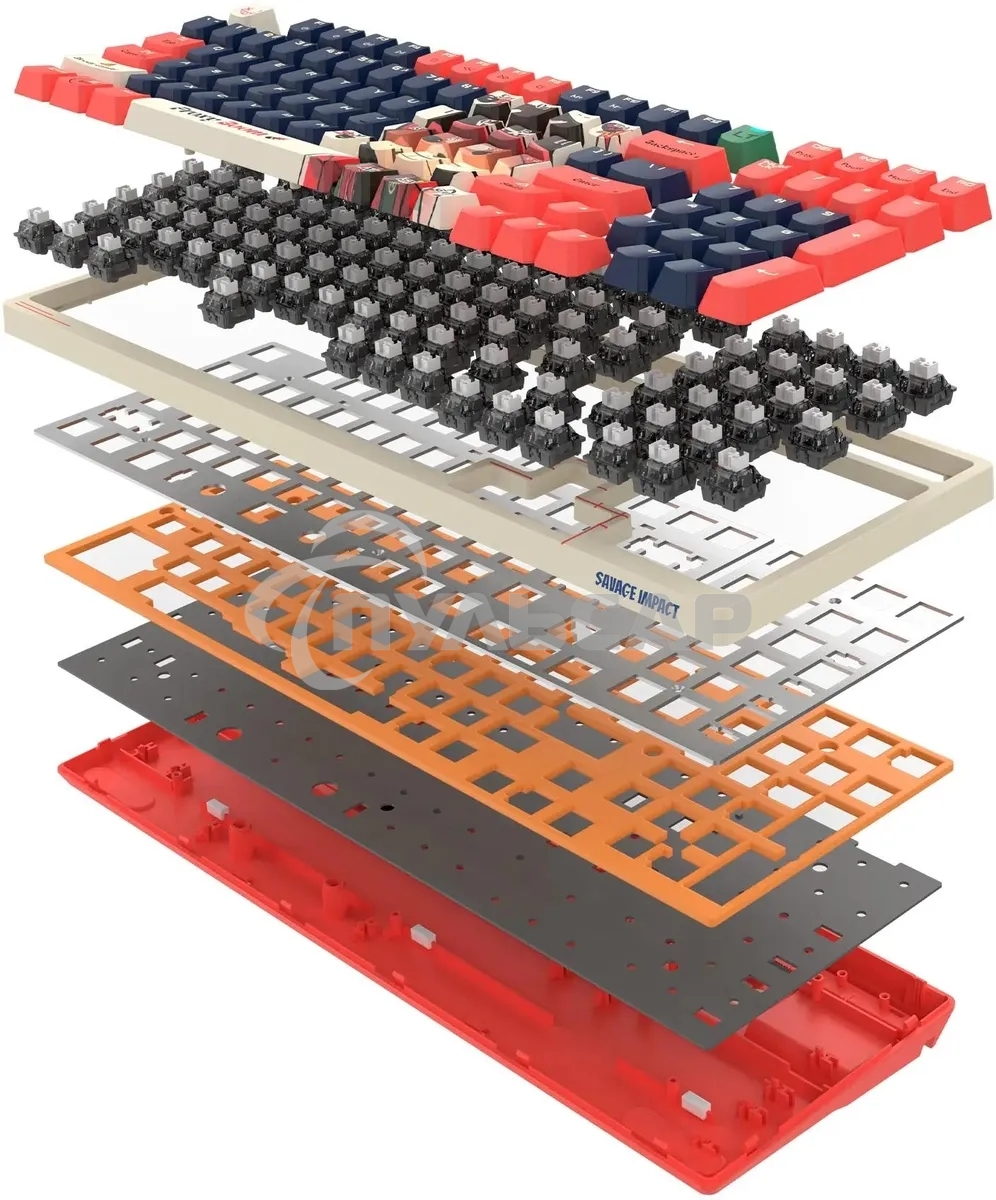 Клавиатура проводная A4Tech Bloody AT98 Proxy Boom USB бежевый/красный