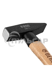 Молоток слесарный Denzel 400 г, кованый квадратный боек, буковая рукоятка