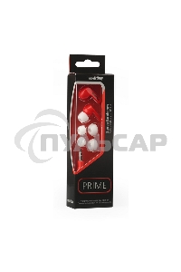 Внутриканальные наушники Smartbuy PRIME, динамики 10мм, плоский кабель, красные, 3 пары вставок (SBE