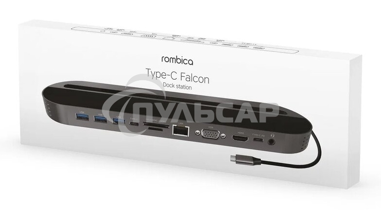 Концентратор USB-C FALCON черный TC-00257 ROMBICA