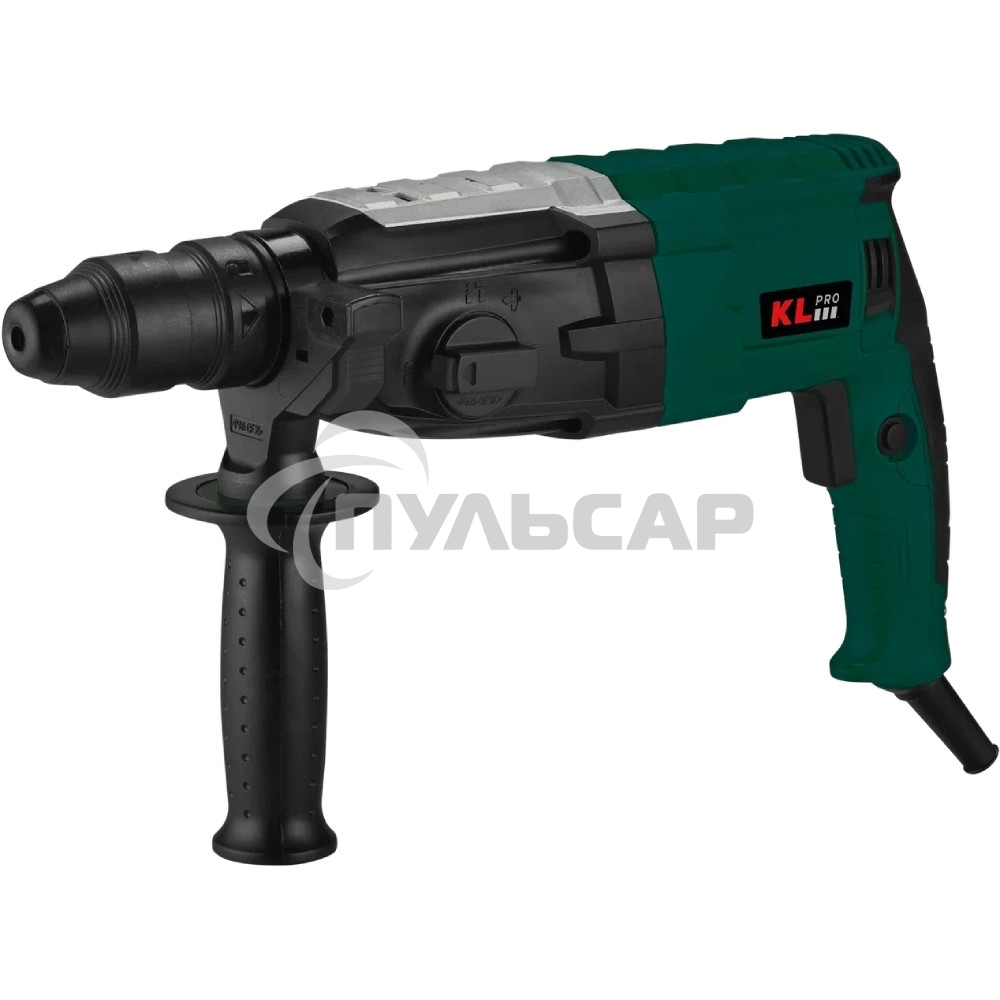 Профессиональный перфоратор KLPRO KLPM2801 950 Вт 4Дж (сеть, 2 патрона sds plus и б/з, рукоять, 3 бура 8,10,12 бетон, зап уголн щетка - 1шт, кейс)