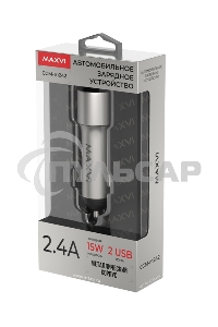 Автомобильное зарядное устройство Maxvi CCM-M242 metallic silver 2.4A 2xUSB