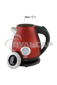 Чайник электрический JVC JK-KE1717 red, объем 1,7л, максимальная мощность 2200 Вт